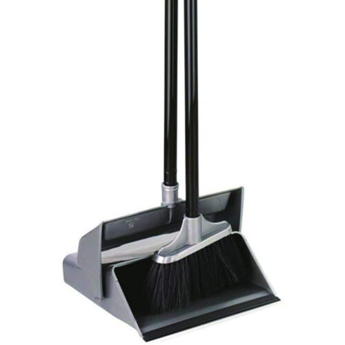 Elliott Grey Lobby Dustpan and Brush Set with Self-Closing Lid 1