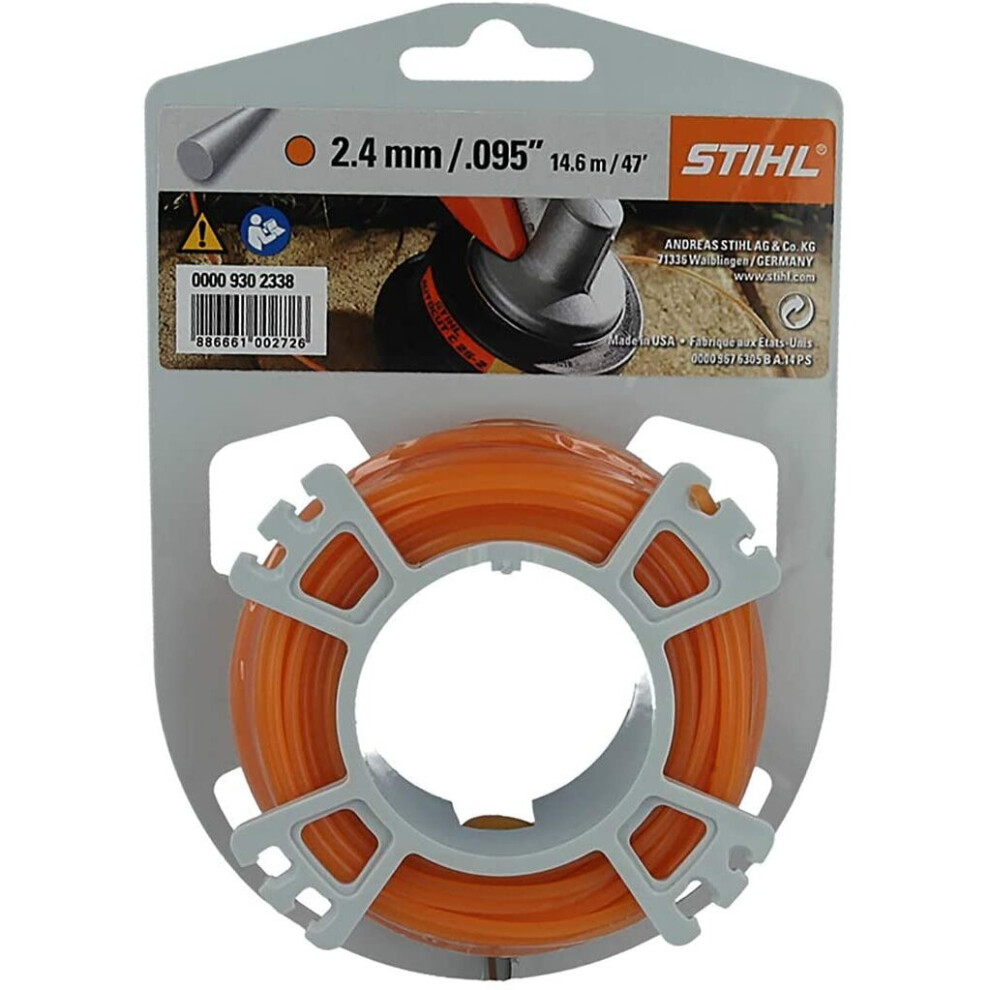 Stihl trimmer line, around 2.4Â mm x 15.2m.