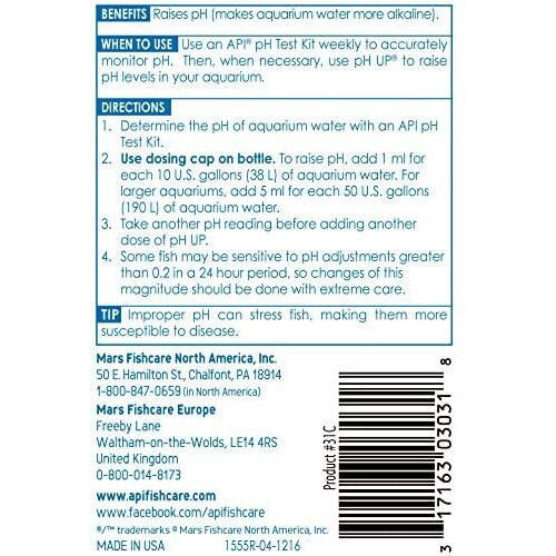 API pH UP Freshwater Aquarium Water pH Raising Solution 118 ml Bottle 1