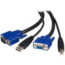 StarTech.com 2-in-1 USB KVM Cable - Keyboard / video / mouse / USB cable - HD-15 (VGA), USB Type B (M) to USB, HD-15 (VGA) - 6...