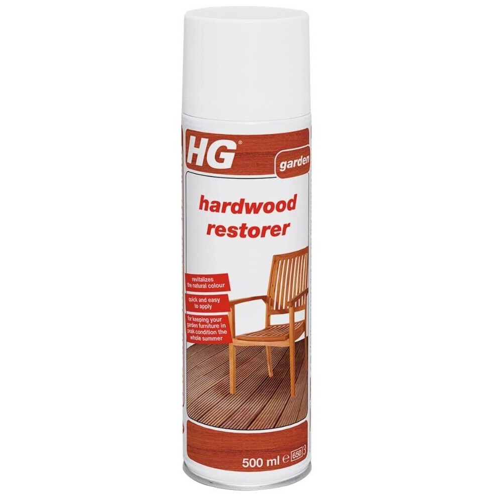 Hg 304050106 Hardwood Restorer 500 Ml Â Maintaining And Protecting Hardwood Garden Furniture - Restores The Natural Colour, White 8711577013479