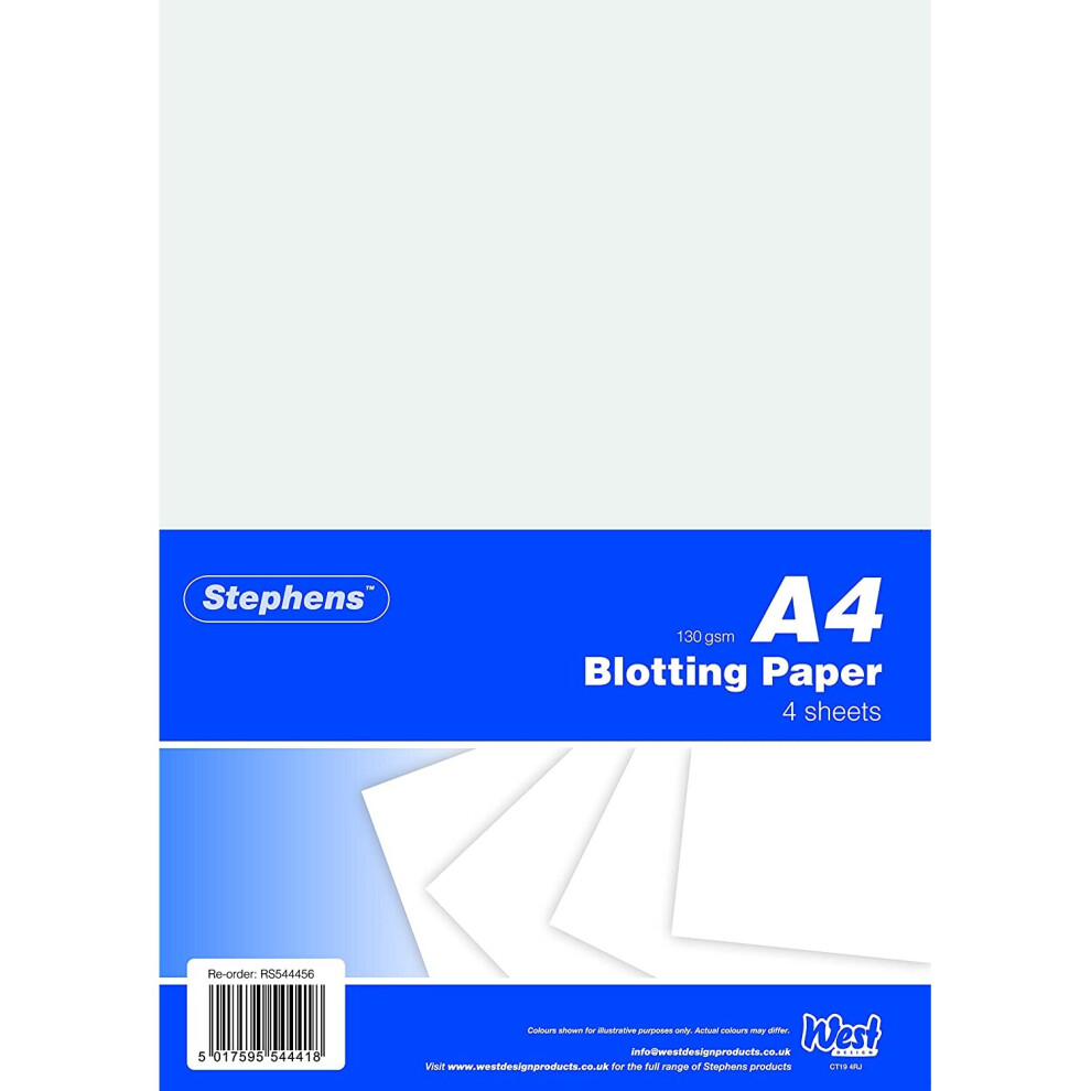 Stephens 4 Sheets Blotting Paper with Hanging Bags - White