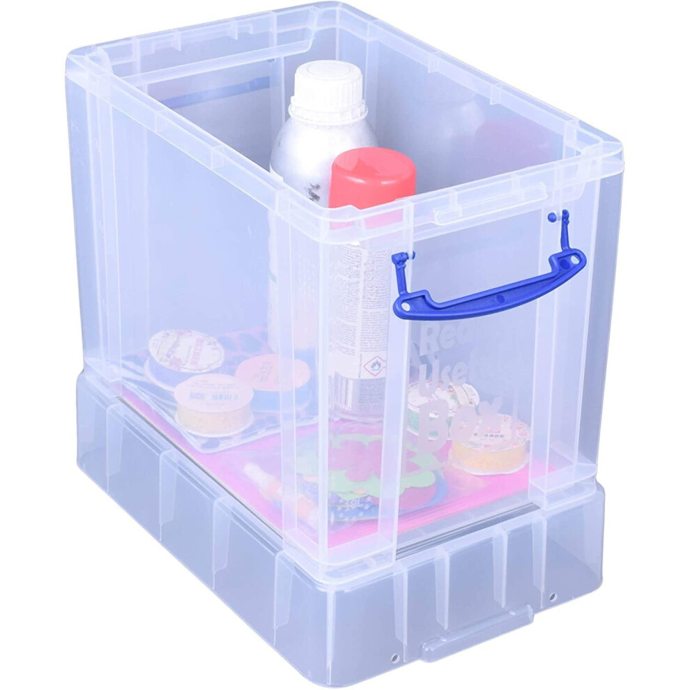 Visit-The-Really-Useful-Box-Store Really Useful Plastic Storage Box, Clear, Xl Litre Size 19