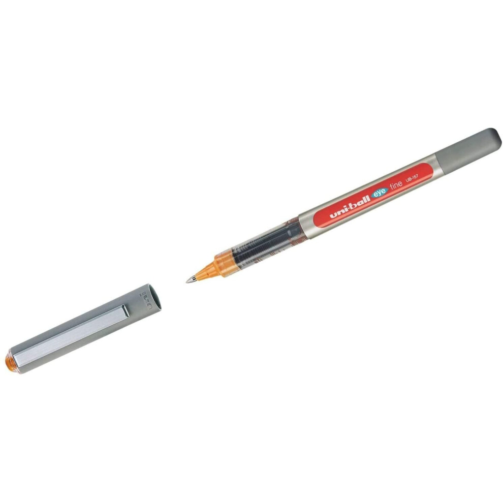 Uni-ball eye fine UB-157 rollerball pen ORANGE liquid ink colour x 1 single pen