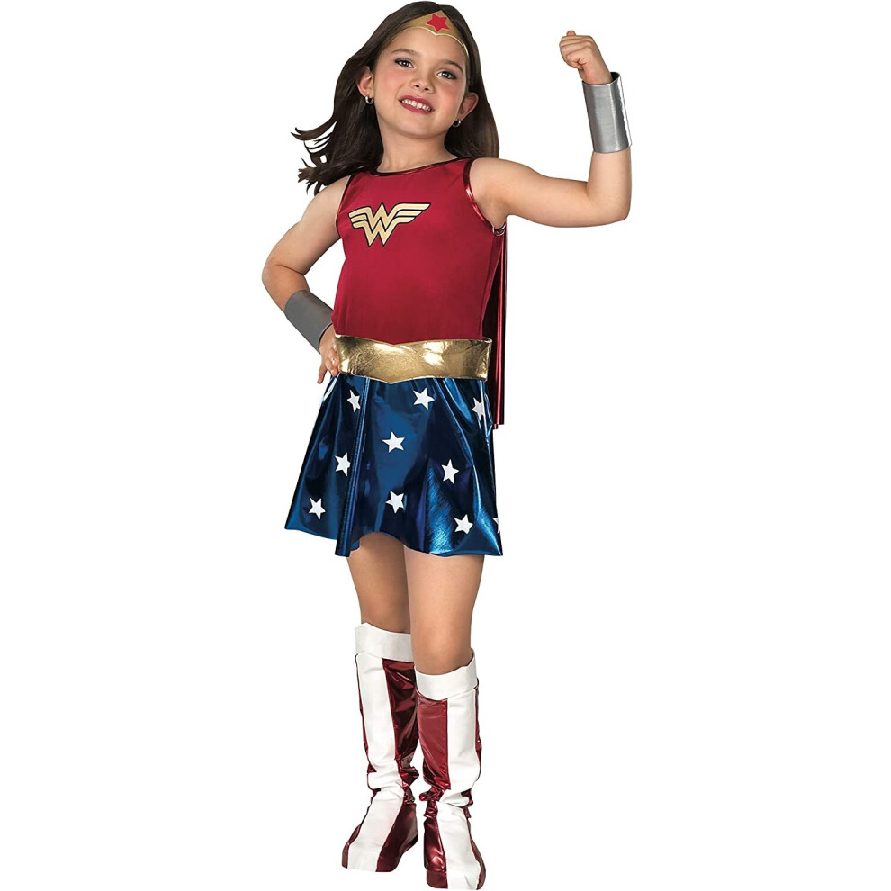 Rubie's Official Deluxe Wonder Woman Fancy Dress, Children Costume for 3-4 Years - Small