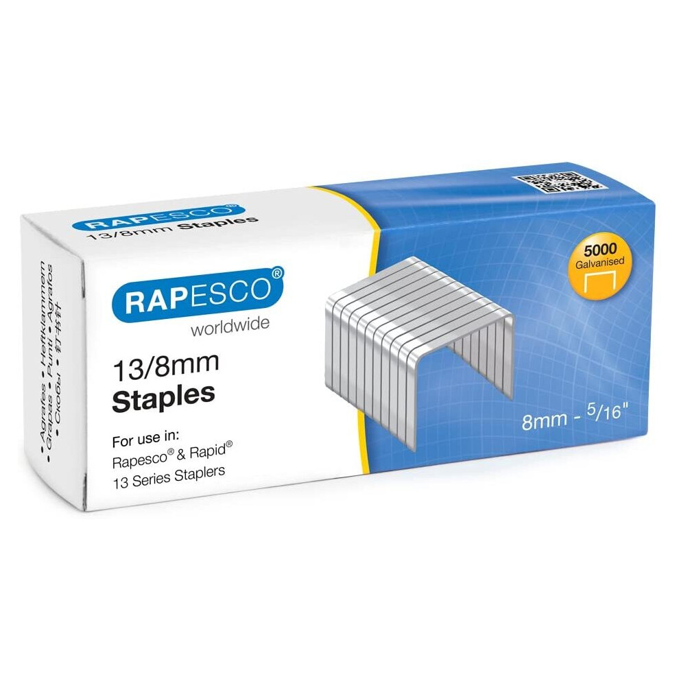 Rapesco S13080z3 13/8Mm Staples - Box 5,000 5054814649066