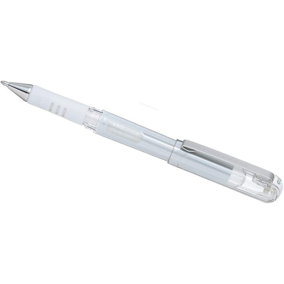 Pentel 1.0mm Tip Hybrid Gel Grip Dx Ultra Smooth Pigment Ink Pen with Chunky Barrel - White