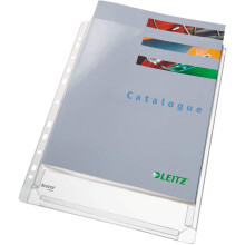 Leitz Premium Plastic Punched Pocket A4, Expanding, High Capacity 200 Sheets, 170 Micron PVC, Top Open, Pack of 5, 47563003