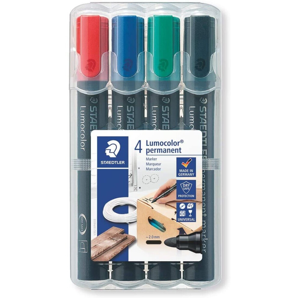 Staedtler Lumocolor Permanent Marker Box 4 colours 352 WP4