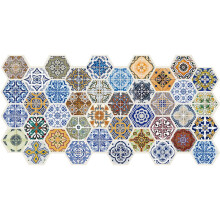 (PATCHWORK PVC PANEL - 973 x 492mm) 3D Wall Panels Hexahedrons Decorative PVC Cladding