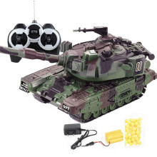 (green) Battle Tank Heavy Large Interactive Remote Control Toy Car With Shoot Tanks