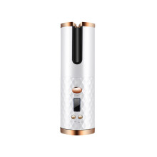 (Blanc) Fer à boucler sans fil, portatif, à recharge USB, automatique et rotatif, mini, anti-brûlures