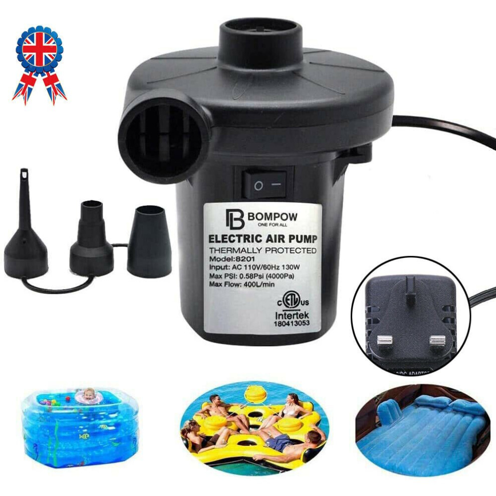 Electric Air Pump Inflator for Inflatables Camping Bed Mattress Swimming Pool