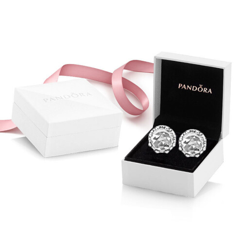 Pandora Genuine Pandora Clear Sparkling Crown Stud Earring Sterling Silver 2