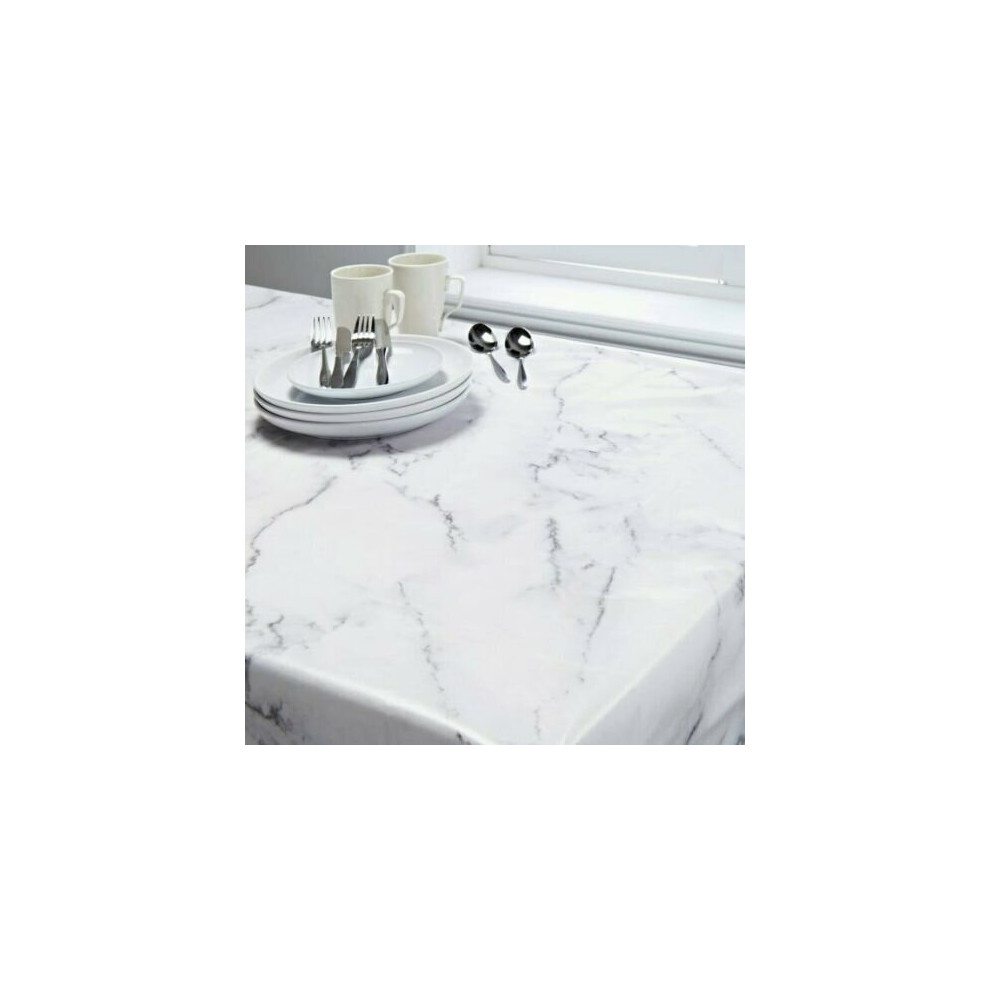 Marble Effect Tablecloth Wipe Clean Dining Table PVC TABLECLOTH 132 x 230 CM