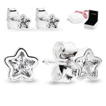 Genuine Pandora Sterling Silver Stars Stud Earrings AlE With Gift Box