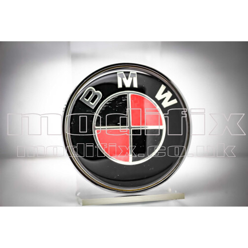 modifix_co_uk BMW BLACK RED Badge Emblem Front / Rear 82mm 74mm 1