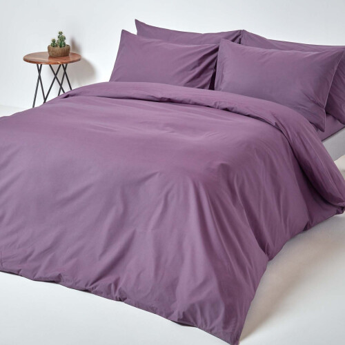 Homescapes Grape Egyptian Cotton Fitted Sheet 200 TC, Double 2
