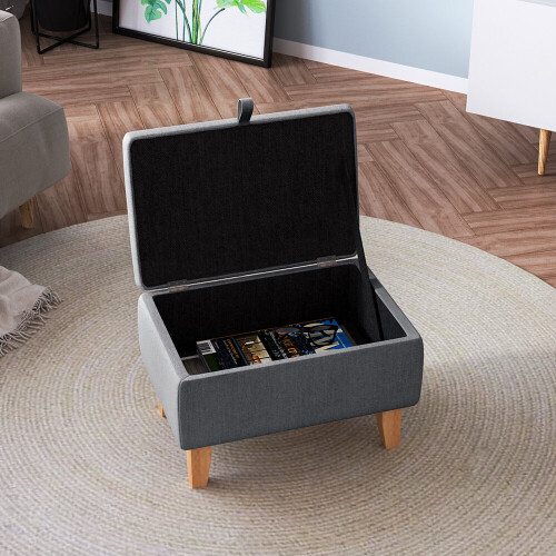 Living And Home (Dark Grey) Storage Ottoman Storage Box Footstool Chair Bench 1