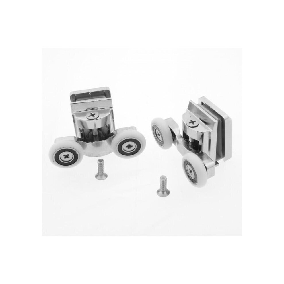 (23mm, 6mm) 2 x Double Top Zinc Alloy Shower Door Rollers/Runners 20mm, 23mm, 25mm or 27mm Wheel Diameter (6mm or 8mm Glass) L067