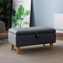 (Dark Grey) Footstool Storage Box Unit Bench Chair Ottoman Pouffe Seat Foot Rest Stool
