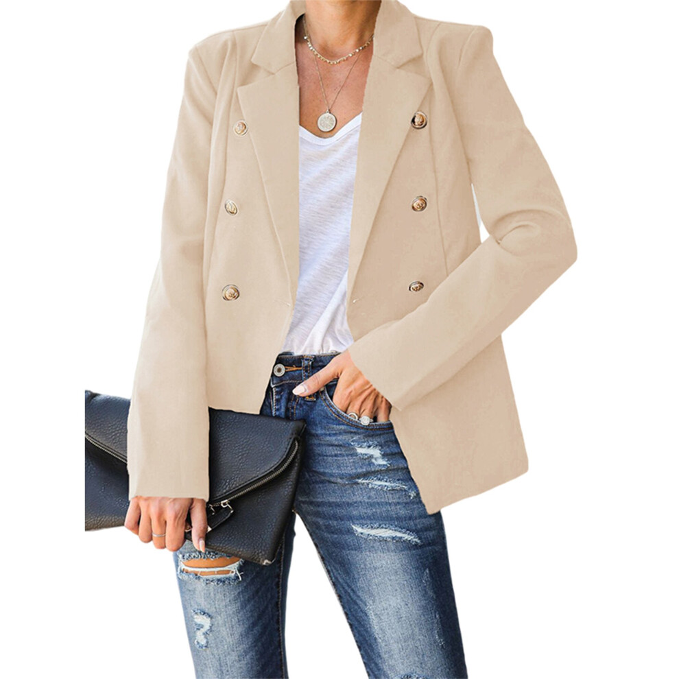 (Khaki, 3XL) Women's Casual Blazer Long Sleeve Jacket Coat Ladies Office OL Outwear Cardigan