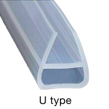 (U type for 8mm Glass- 2 meters) Bath Shower Screen Door Seal Strip For 6-8mm Glass