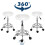 Round Stool with Lines Rotation Bar Stool White 2