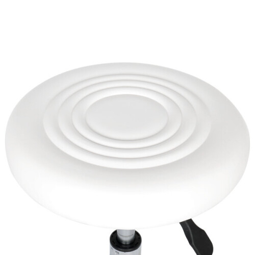 Round Stool with Lines Rotation Bar Stool White 2