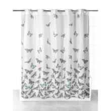 Butterfly Hookless Shower Curtain 180x185 cm - Machine Washable, Privacy Bath Curtain