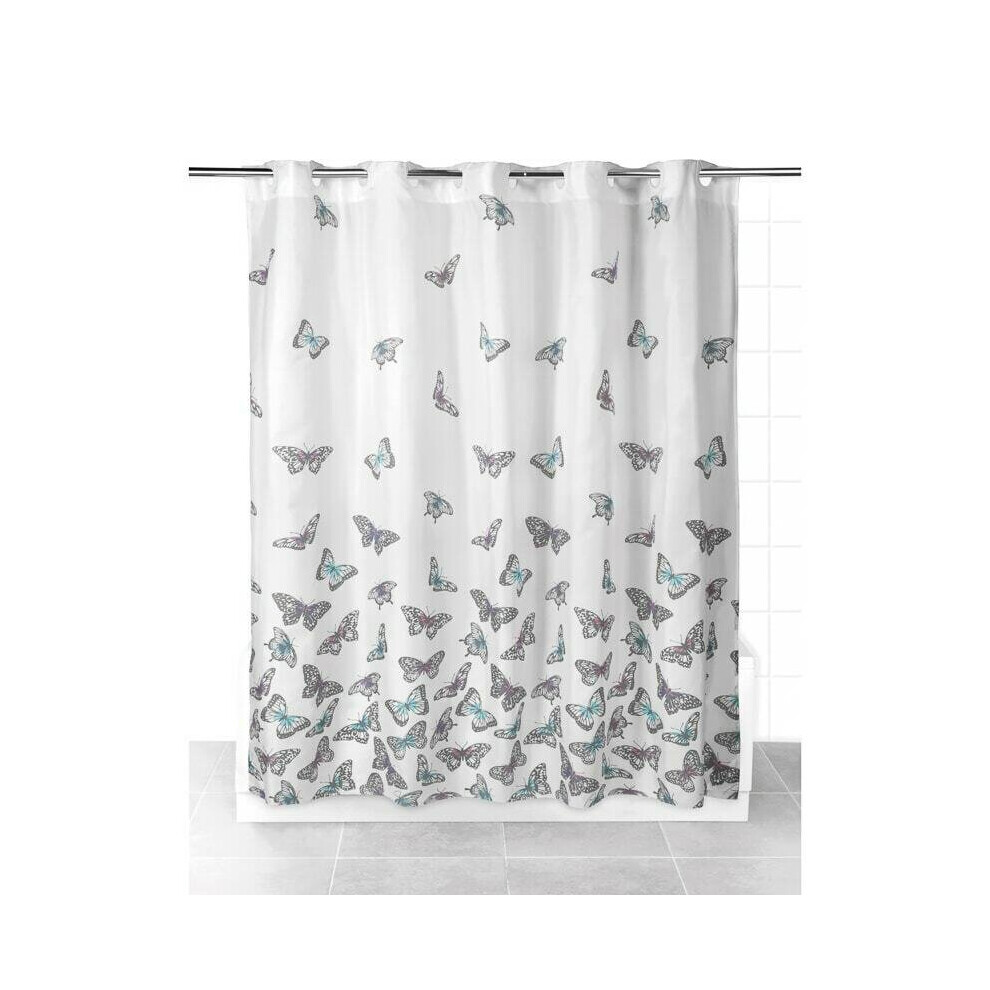 Butterfly Hookless Shower Bathroom Curtain 180cm * 185cm Machine Washable