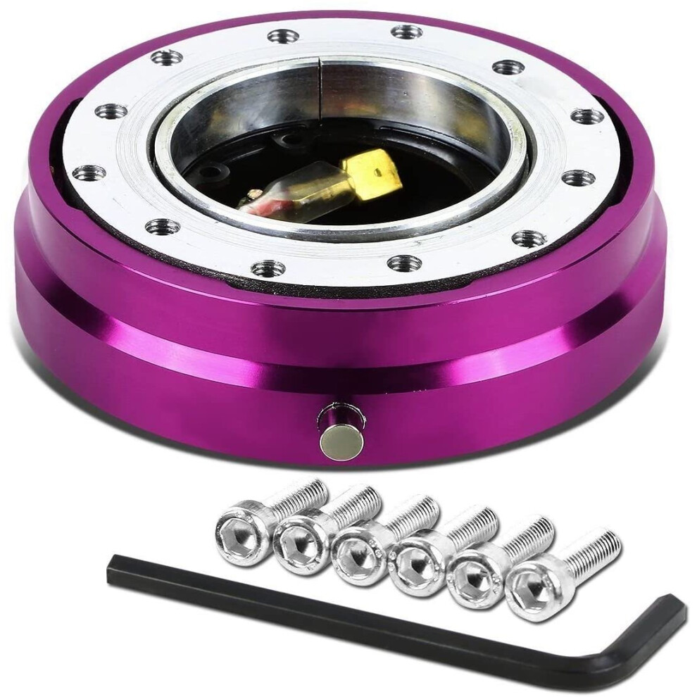 (Purple) Universal Car Quick Release Steering Wheel For Sparco Omp Sport Steering Wheel Purple 647297312593