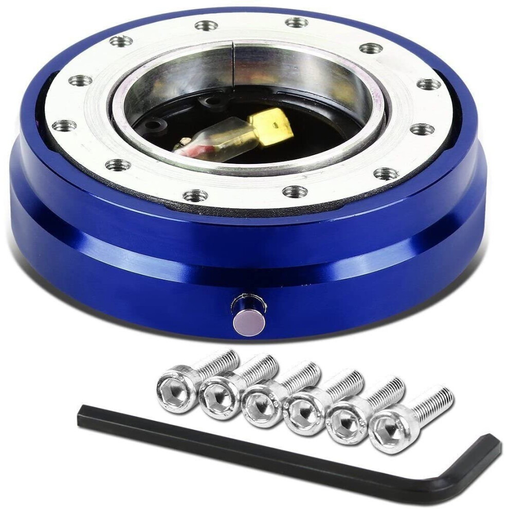 (Blue) Universal Car Quick Release Steering Wheel For Sparco Omp Sport Steering Wheel Blue 647297312579