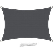 swift Sun Shade Sail 3x4 Meter Rectangle HDPE for Garden, Anthracite