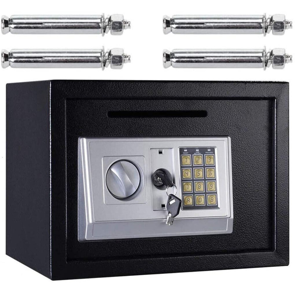 16L Digital Safe Box (Black) Large Capacity Safety Electronic Security Steel Money Cash Home Office