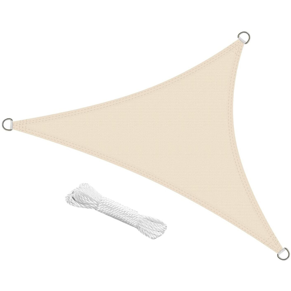 swift Sun Shade Sail 3x3x3 Meter Triangle HDPE for Garden, Cream