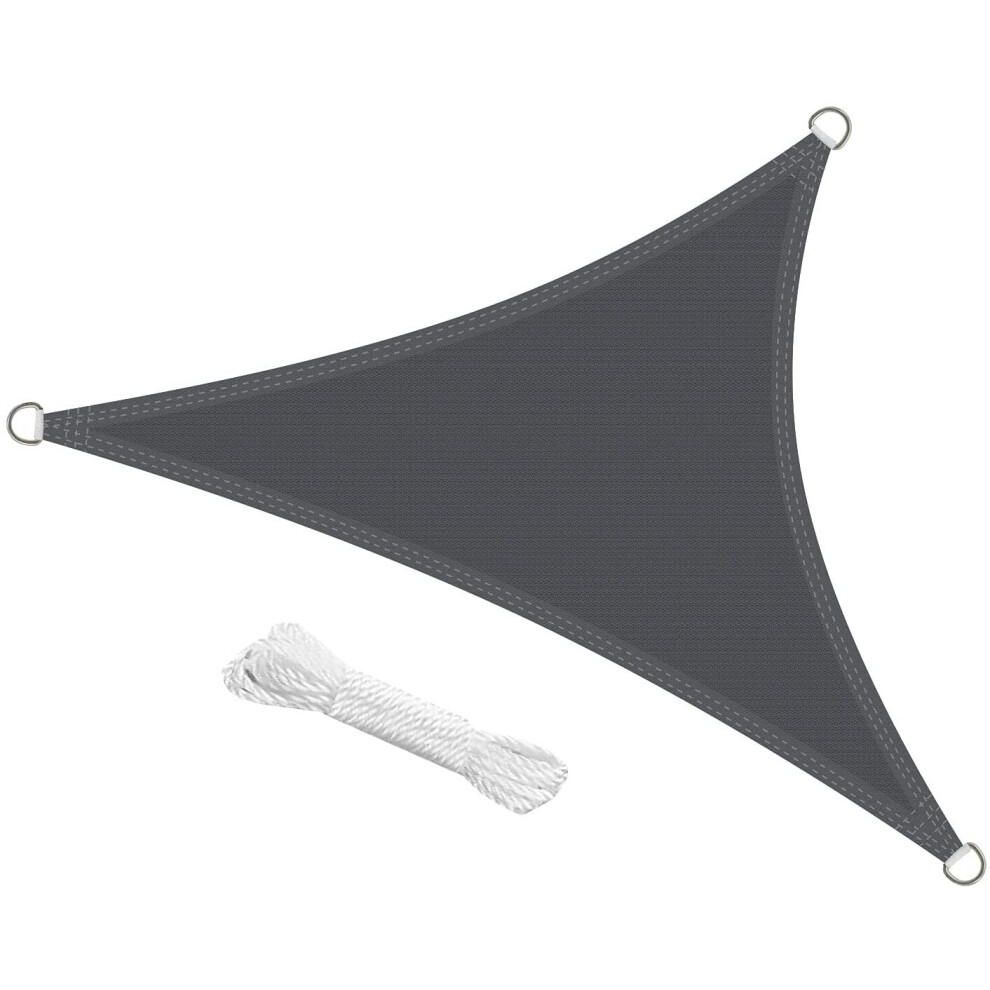 swift Sun Shade Sail 3x3x3 Meter Triangle HDPE for Garden, Anthracite