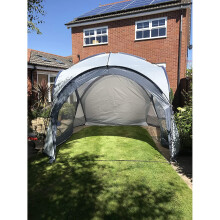 Garden Gazebo Dome Shelter Party Tent UV Protection, 4 Removable Mesh Walls + 2 Sun Shade Walls, 3.5m x 3.5m x 2.4m