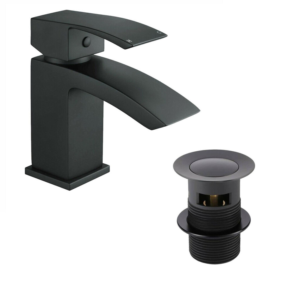 Matt Black Lucia Basin Mono Mixer Tap & Waste