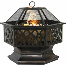 Black Steel Fire Pit Garden Outdoor BBQ , Best