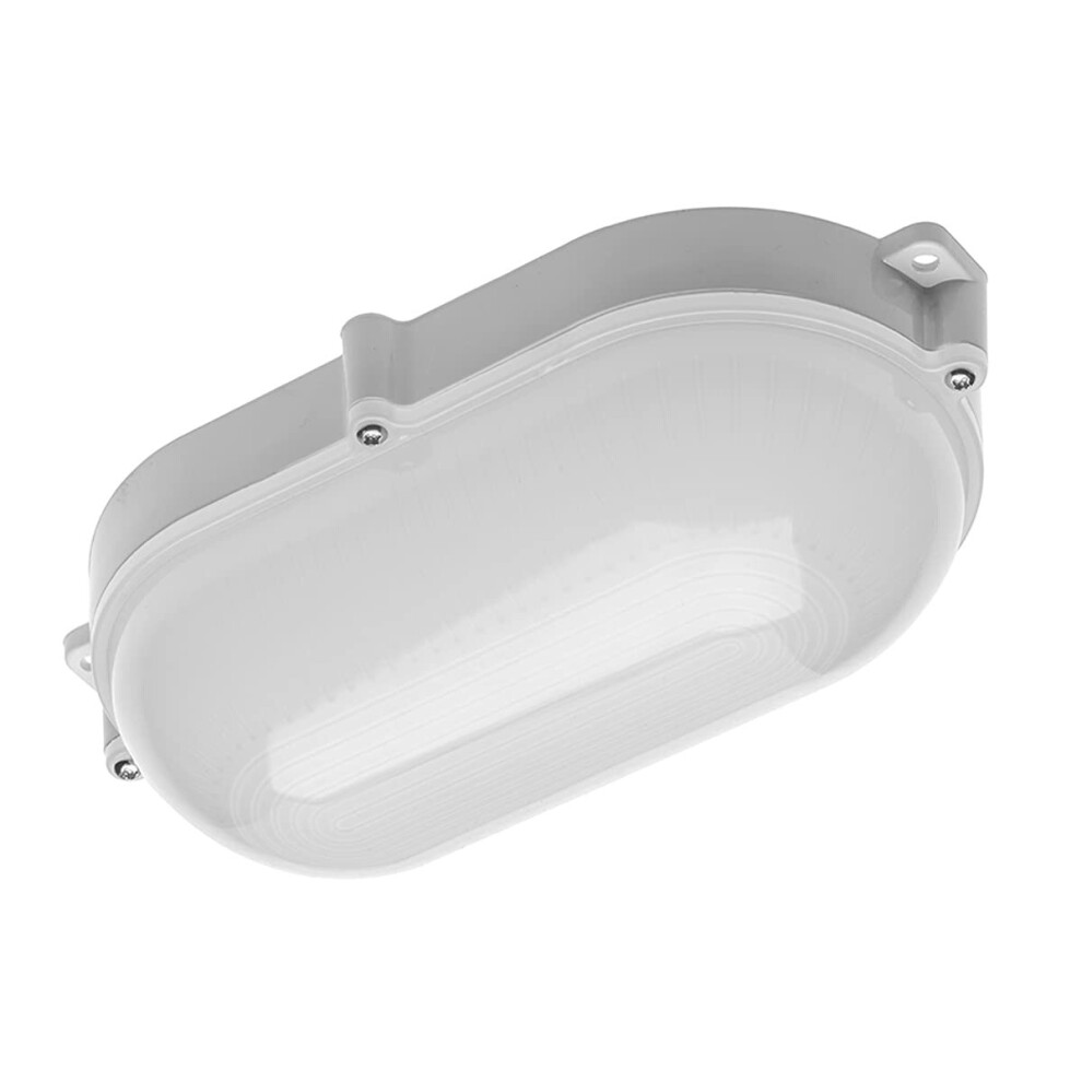 CGC White Oval LED Wall Ceiling Outdoor Bulkhead Light Loft Waterproof Attic Shed Conservatory Garden Porch Patio Driveway Garage