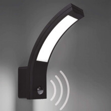 CGC Black Curved LED Motion Sensor Outdoor Wall Light PIR