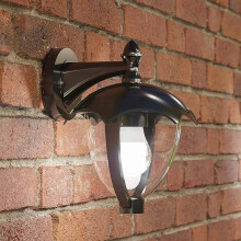 CGC Black Curved Coach Lantern Outdoor Down Wall Light Garden Porch Patio Contemporary Traditional Vintage Retro
