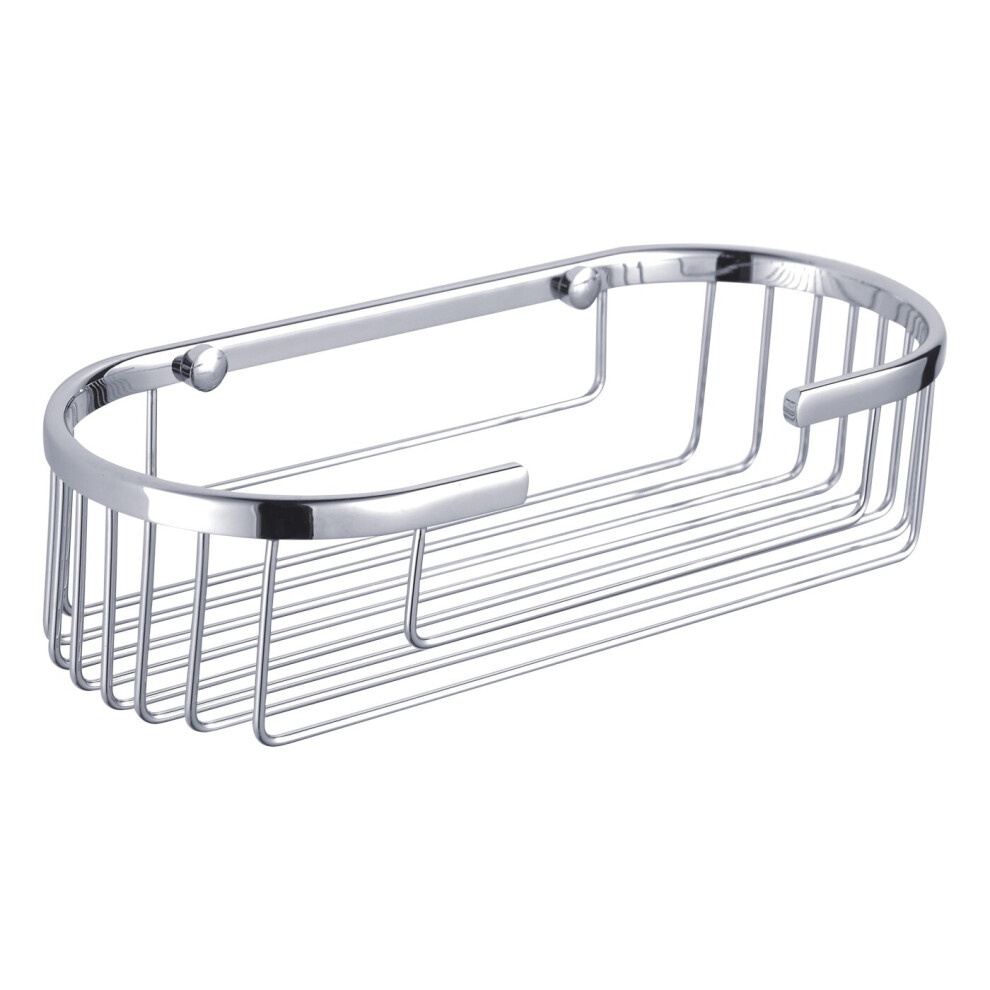 Stainless Steel Wall Mounted Oval Bottle Basket Bathroom Shower Caddy