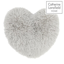 Cuddly Heart Filled Cushion Silver