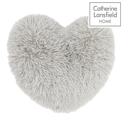 Cuddly Heart Filled Cushion Silver