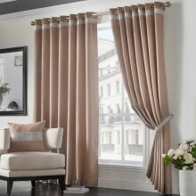 Palace Eyelet Curtains Beige 66" x 72"