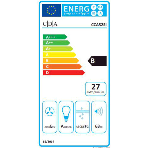 CDA CDA CCA52WH 50 cm Canopy Cooker Hood - White 2