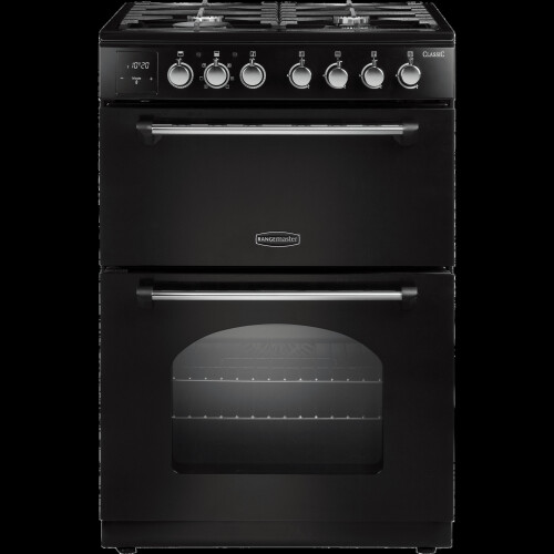 Rangemaster Rangemaster Classic 60 CLA60DFFBL/C Dual Fuel Cooker - Black / Chrome
