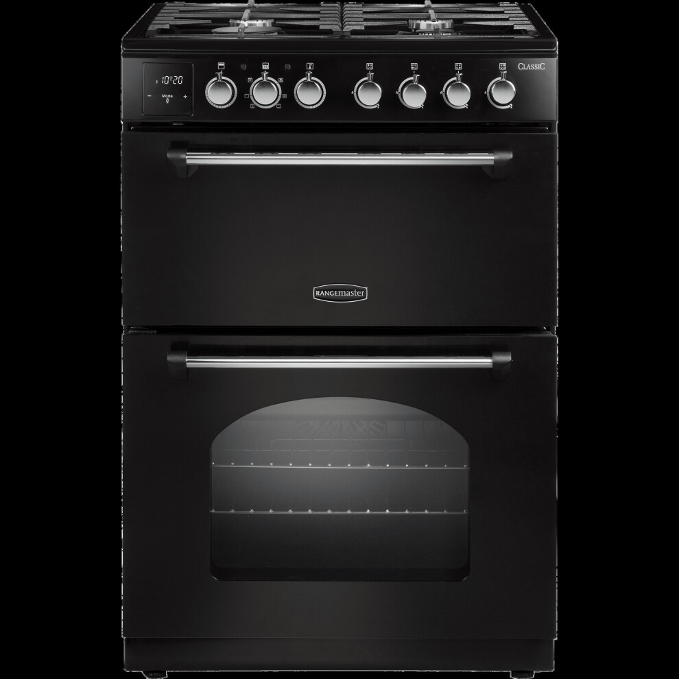 Rangemaster Classic 60 CLA60DFFBL/C Dual Fuel Cooker - Black / Chrome